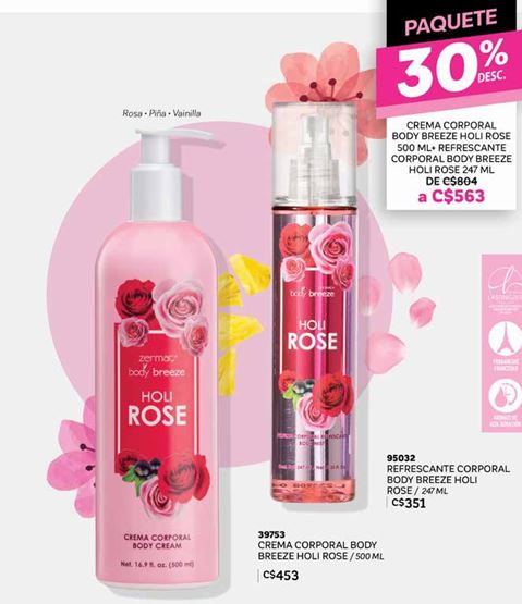 Crema corporal body breeze holi rose 500ml