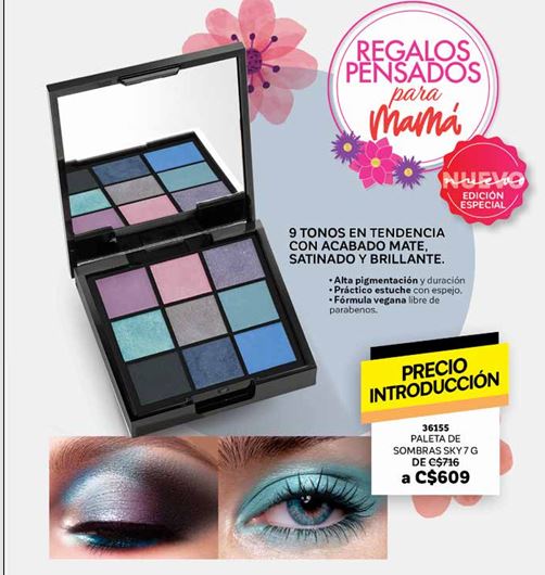Paleta de sombras sky 7G