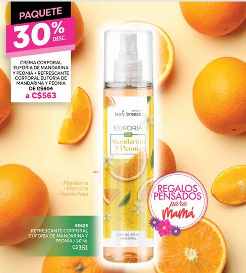 Refrescante corporal euforia mandarina y peonía  247ml