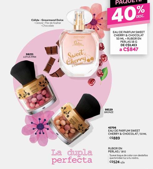 Eau de parfum sweet cherry y chocolat 50ml