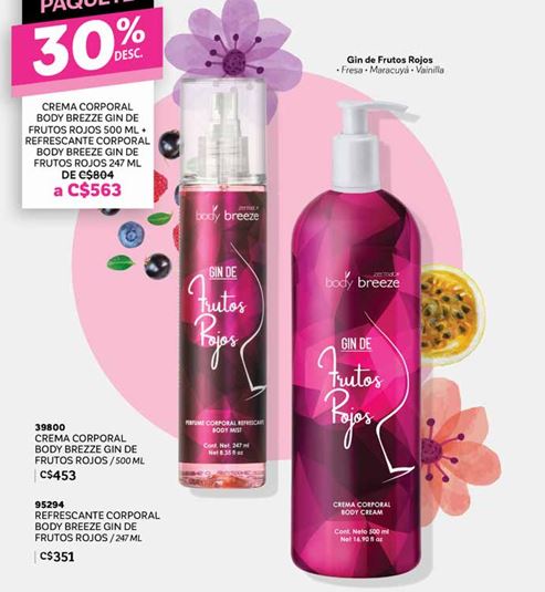 Crema corporal body brezze gin de frutos rojos 500ml
